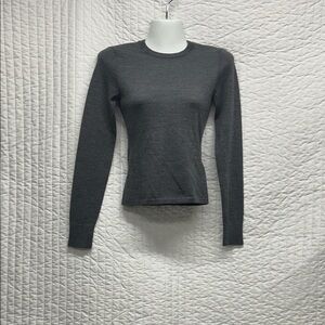 J. Crew Charcoal Gray Long-Sleeve Crewneck Top - Women